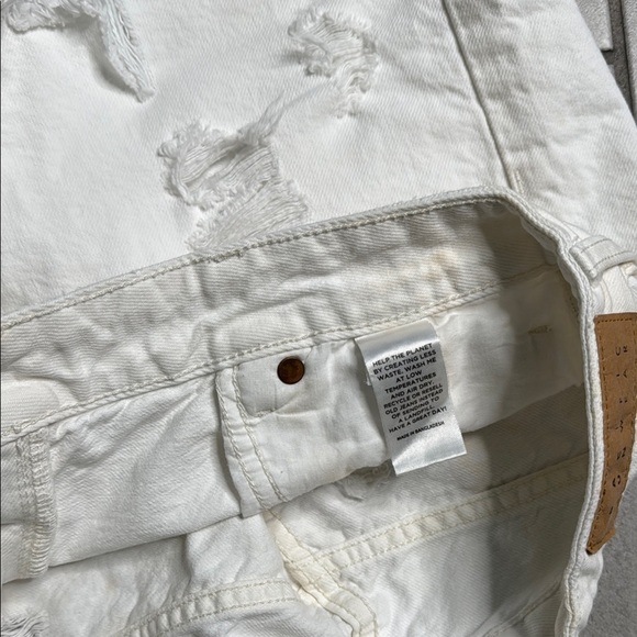 PacSun White High Waist Distressed Shorts - Picture 4 of 5